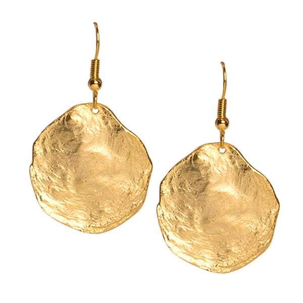 kenneth jay lane Brushed Satin Gold Disc Earrings