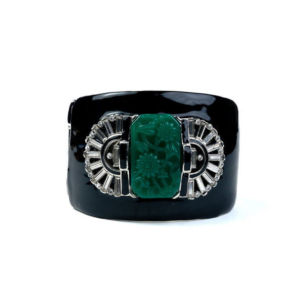 kenneth jay lane Carved Jade Deco Cuff