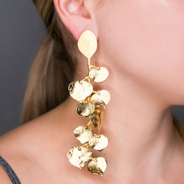 Kenneth Jay Lane Cascading Leaf Earrings