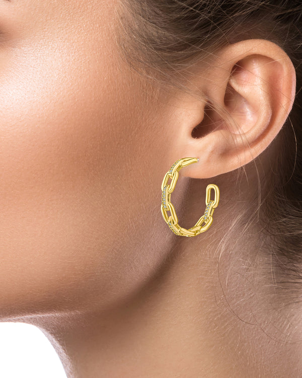 Kenneth Jay Lane Chain Hoop Earrings