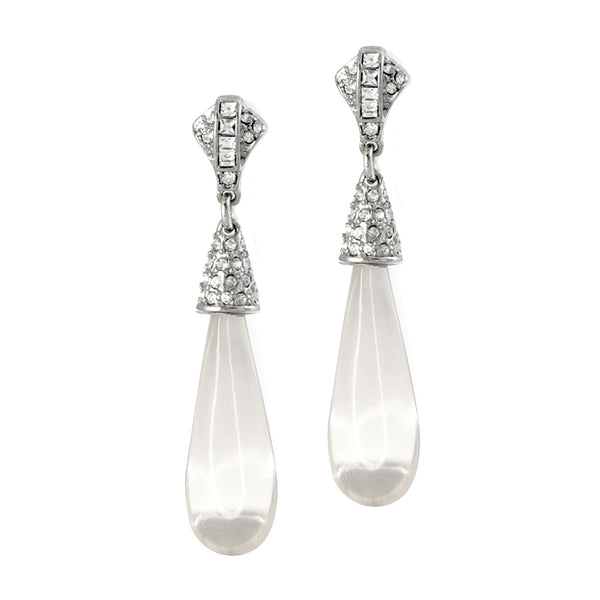 kenneth jay lane Clear Art Deco Earrings