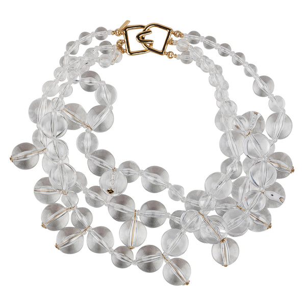 kenneth jay lane Clear Cluster Drops Necklace