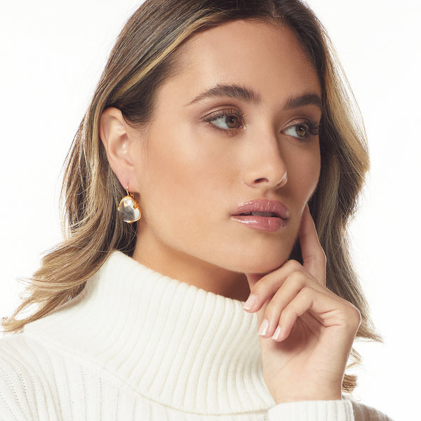 Kenneth Jay Lane Clear Glass Wire Earrings