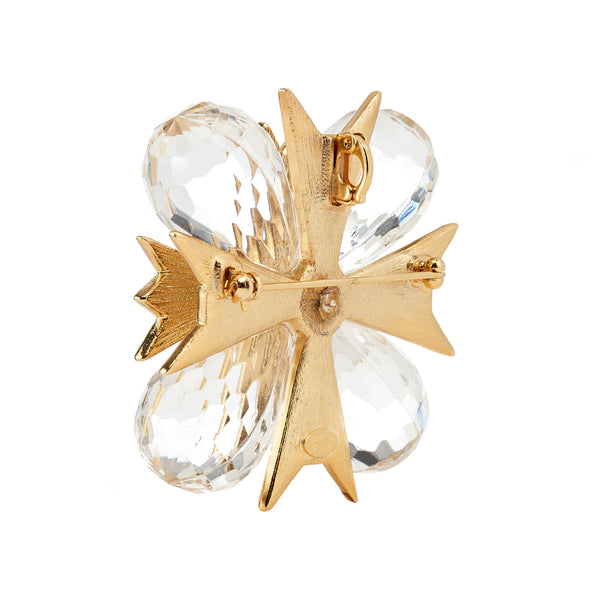 Kenneth Jay Lane Clear Maltese Cross Pin