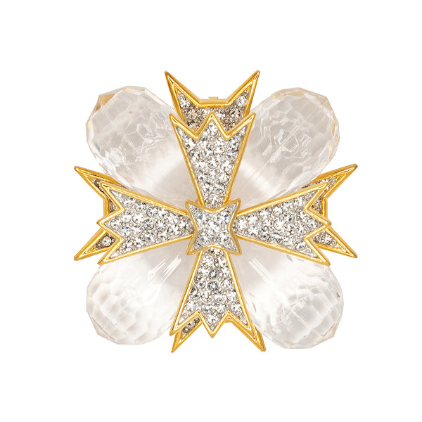 kenneth jay lane Clear Maltese Cross Pin