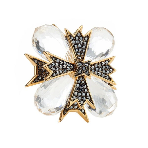 kenneth jay lane Clear Maltese Cross Pin