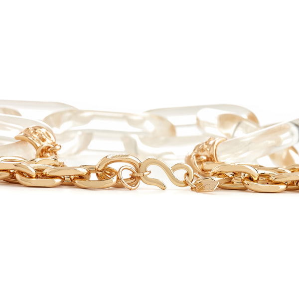 Kenneth Jay Lane Clear Resin Link Necklace