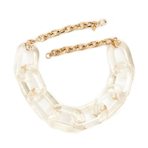 kenneth jay lane Clear Resin Link Necklace