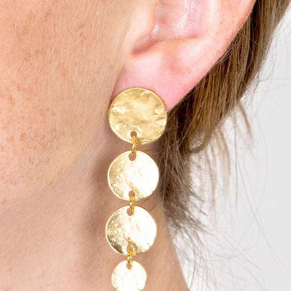 Kenneth Jay Lane Coin Drop Pierced Earrings