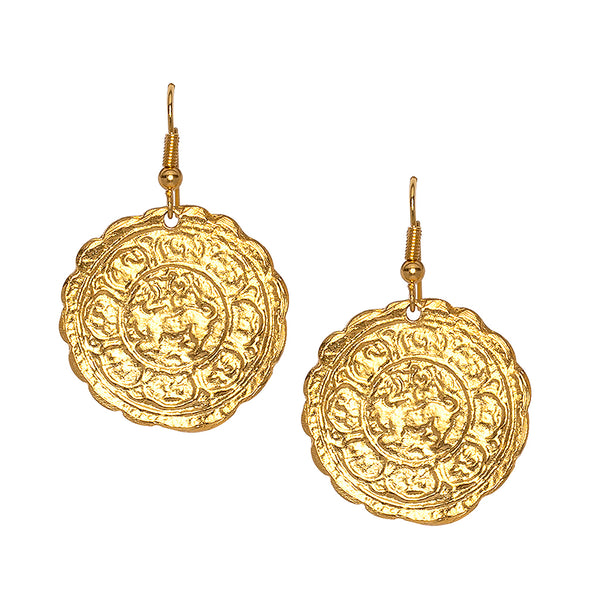 Kenneth Jay Lane Coin Fishhook Earrings