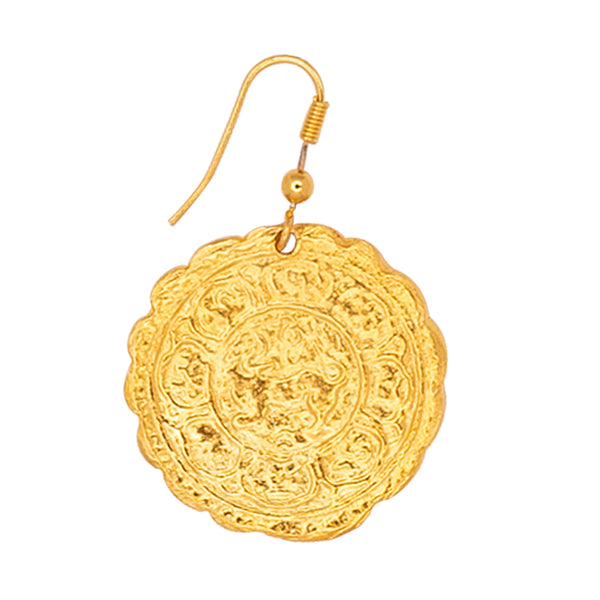 Kenneth Jay Lane Coin Fishhook Earrings