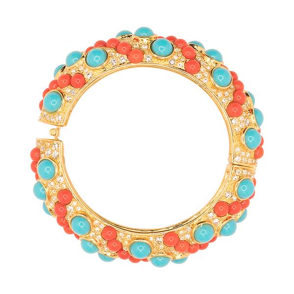 kenneth jay lane Coral And Turquoise Bracelet