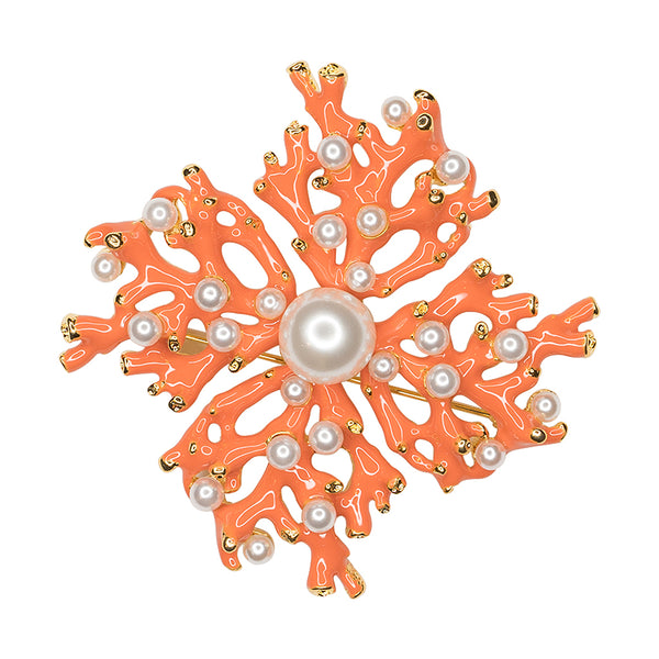 kenneth jay lane Coral Branch Brooch