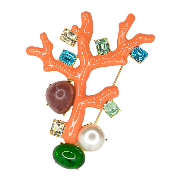 kenneth jay lane Coral Branch Brooch