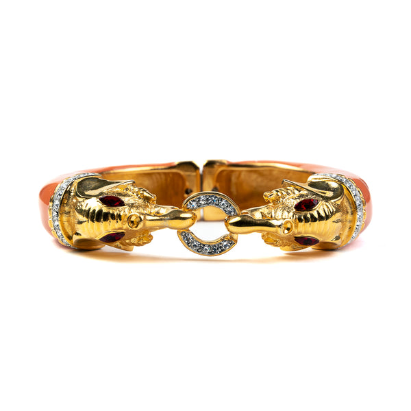 kenneth jay lane Coral Elephant Head Bracelet