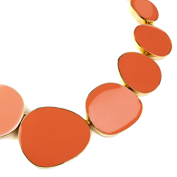 Kenneth Jay Lane Coral Enamel Necklace