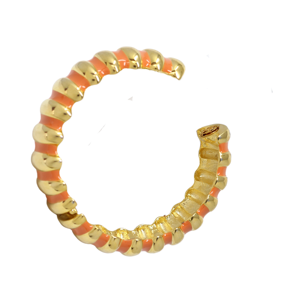 Kenneth Jay Lane Coral Enamel Ribbed Bracelet