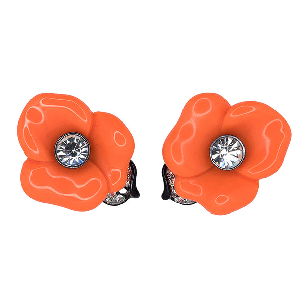 kenneth jay lane Coral Flower Clip-On Earrings