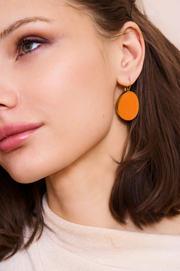 Kenneth Jay Lane Coral Kidney Pierced Earrings