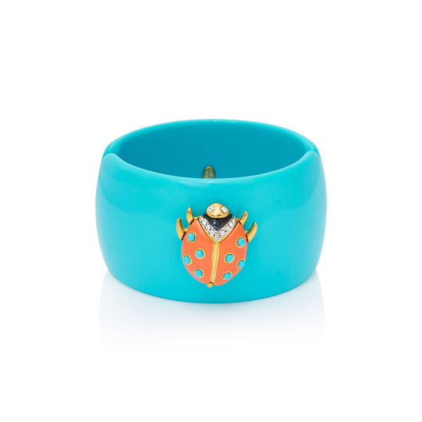 kenneth jay lane Coral Ladybug Cuff Bracelet
