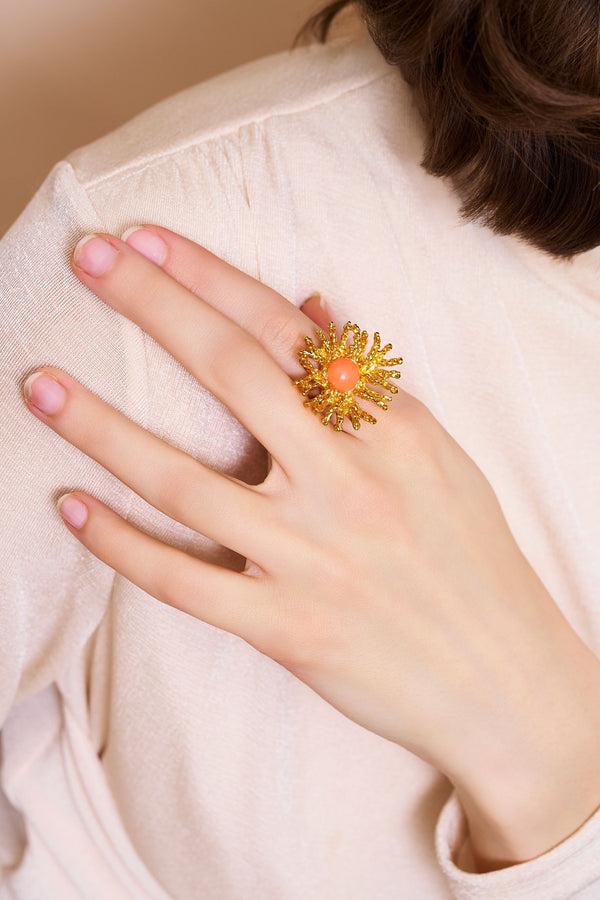 Kenneth Jay Lane Coral Reef Ring - Coral Center