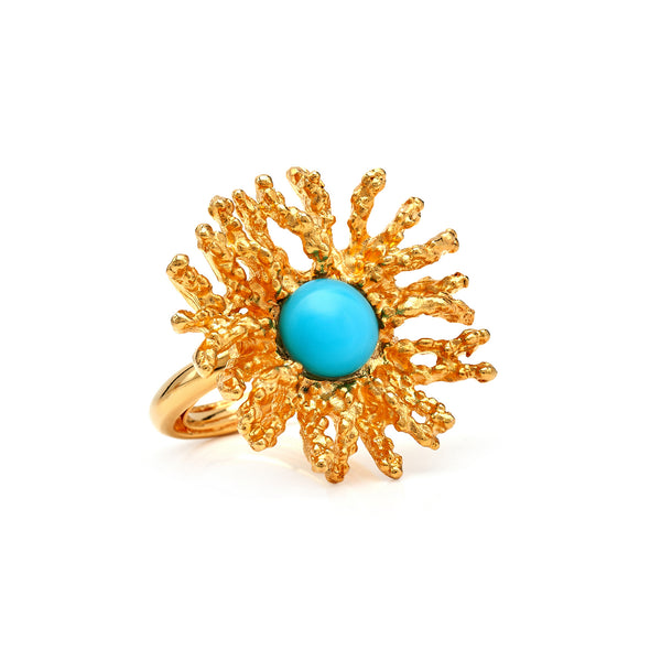 kenneth jay lane Coral Reef Ring - Turquoise Center