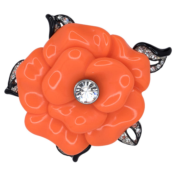 kenneth jay lane Coral Resin Flower Pin