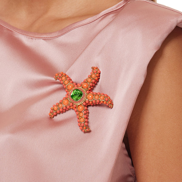 kenneth jay lane Coral Starfish Pin