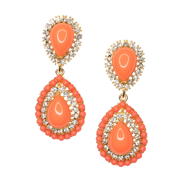 kenneth jay lane Coral Teardrop Clip Earring