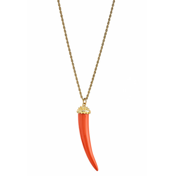 kenneth jay lane Coral Tusk Pendant Necklace