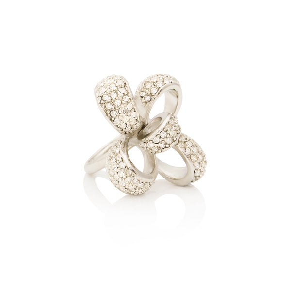 kenneth jay lane Crystal Bow Adjustable Ring