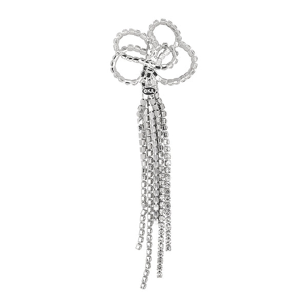 Kenneth Jay Lane Crystal Bow Drop Earrings