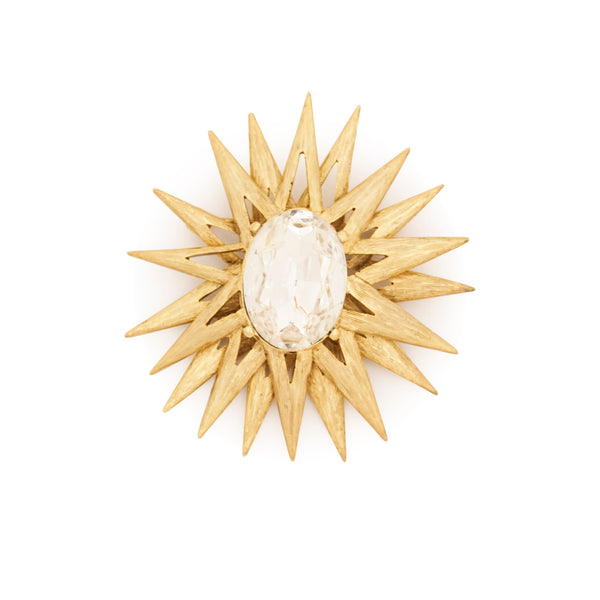kenneth jay lane Crystal Center Starburst Pin