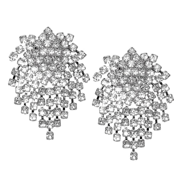 kenneth jay lane Crystal Cluster Clip-On Earrings
