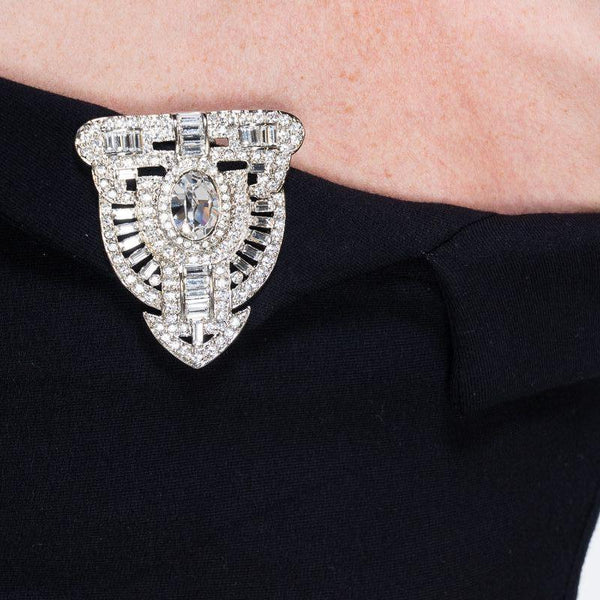 kenneth jay lane Crystal Deco Pin Clip