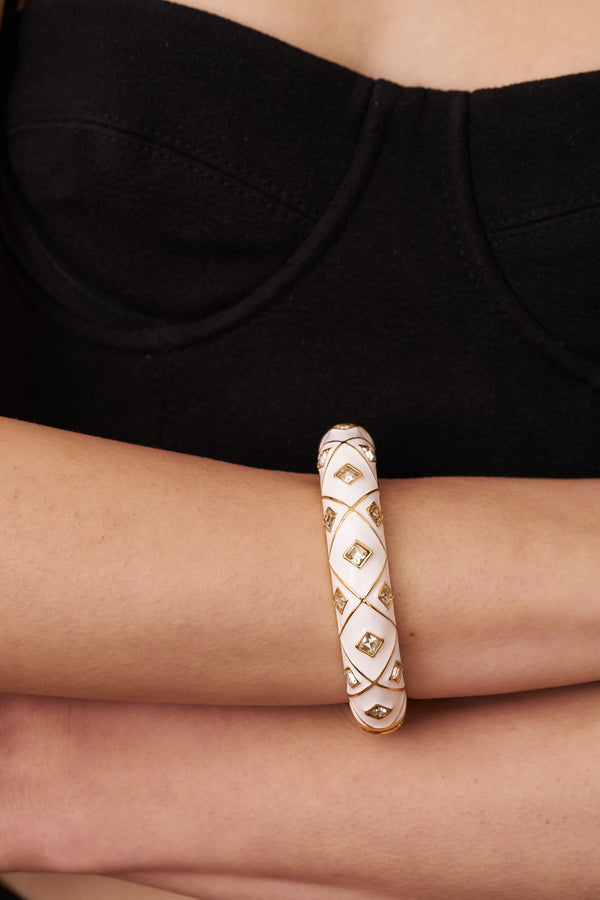 Kenneth Jay Lane Crystal Diamonds Bangle Bracelet