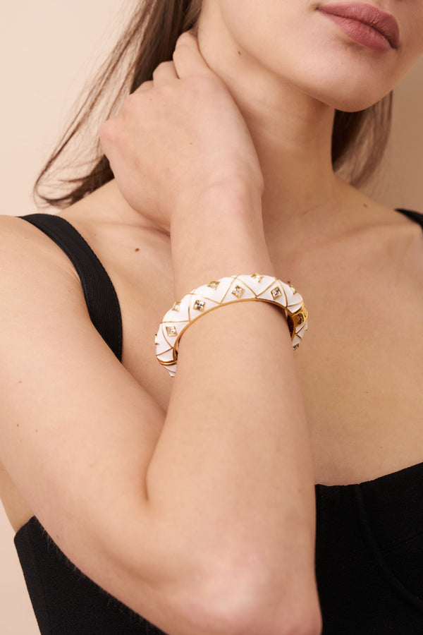 Kenneth Jay Lane Crystal Diamonds Bangle Bracelet