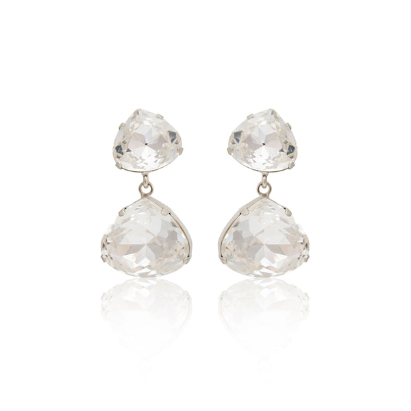 kenneth jay lane Crystal Drop Clip Earrings