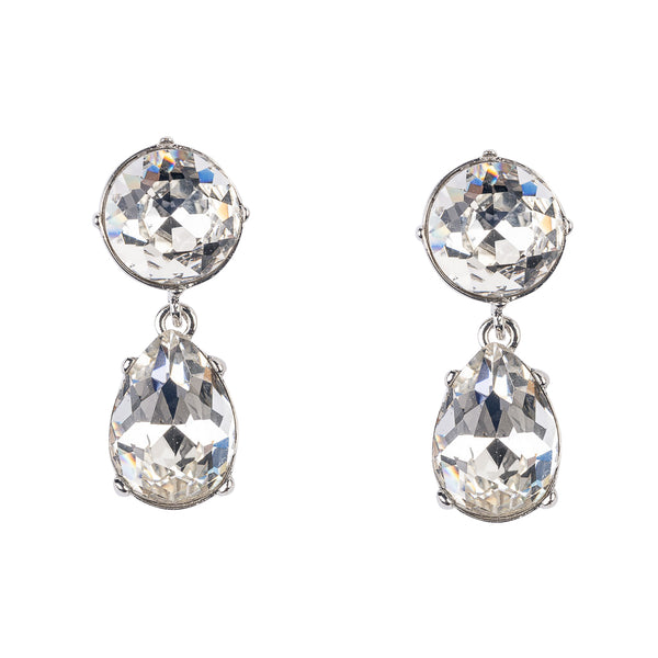 kenneth jay lane Crystal Drop Pierced Earrings