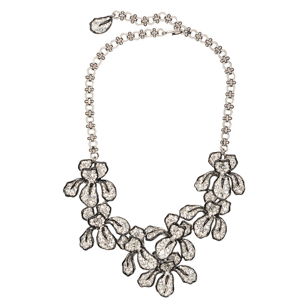 kenneth jay lane Crystal Flower Necklace