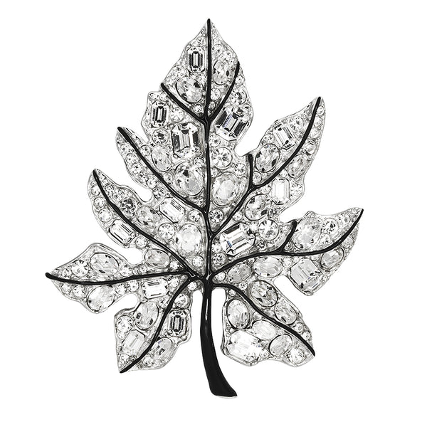 kenneth jay lane Crystal Leaf Pin