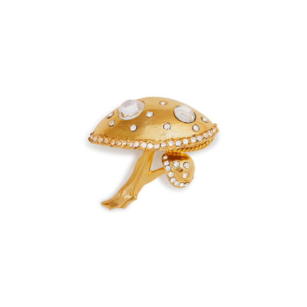 kenneth jay lane Crystal Mushroom Pin