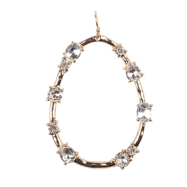 Kenneth Jay Lane Crystal Oval Pierced Earrings