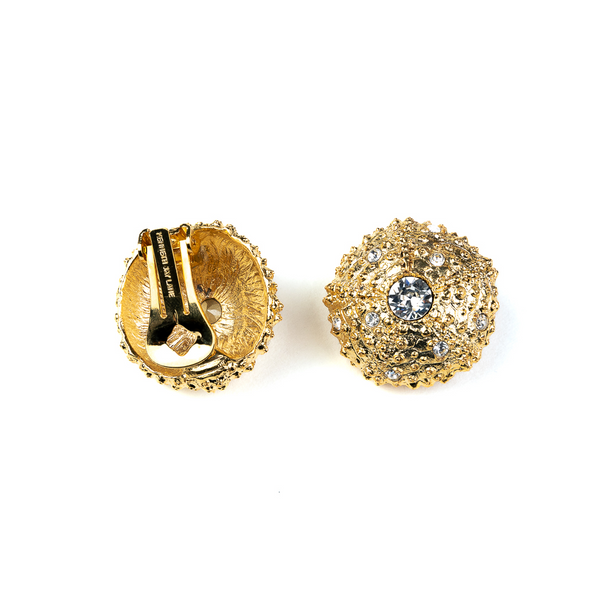 Kenneth Jay Lane Crystal Sea Urchin Clip Earrings