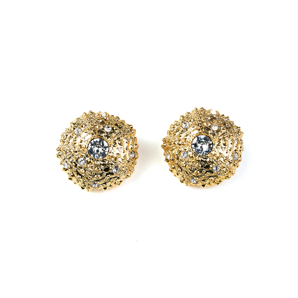 kenneth jay lane Crystal Sea Urchin Clip Earrings