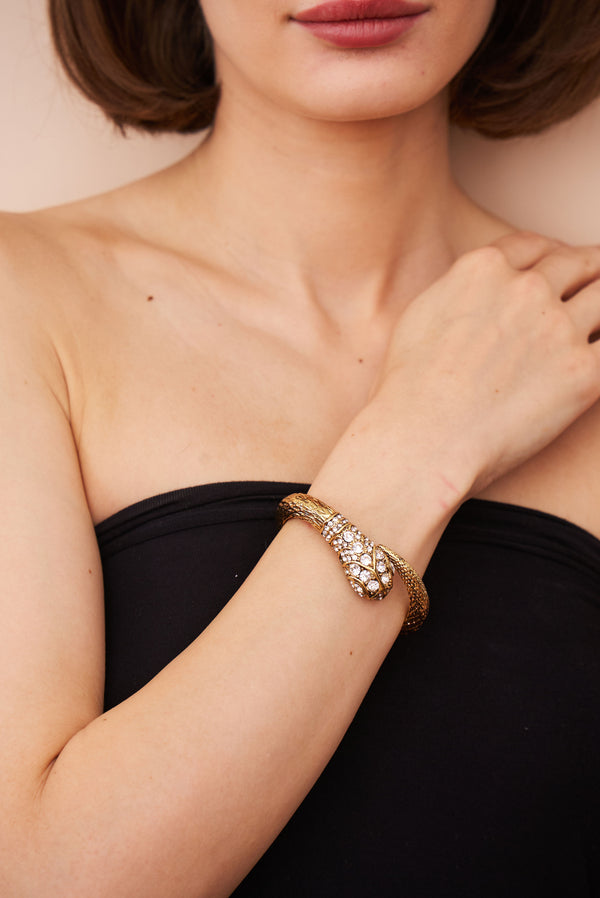 Kenneth Jay Lane Crystal Snake Head Bracelet