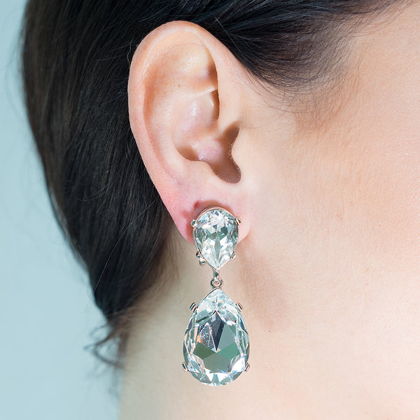 Kenneth Jay Lane Crystal Teardrop Earrings