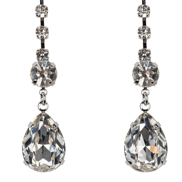 Kenneth Jay Lane Crystal Teardrop Pierced Earrings