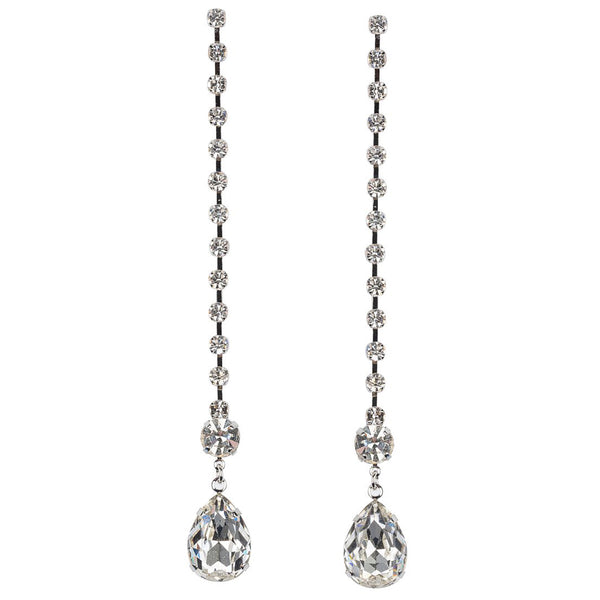 kenneth jay lane Crystal Teardrop Pierced Earrings