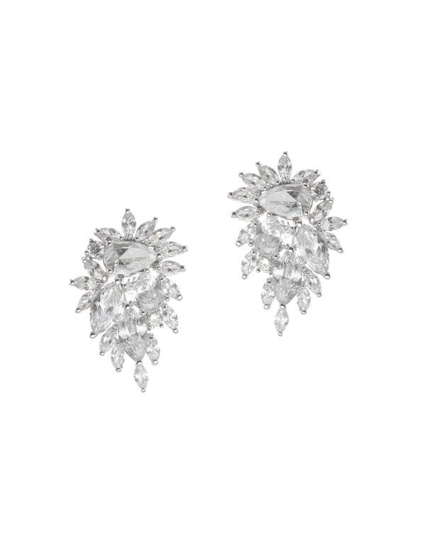 kenneth jay lane Cubic Zirconia Cluster Earrings